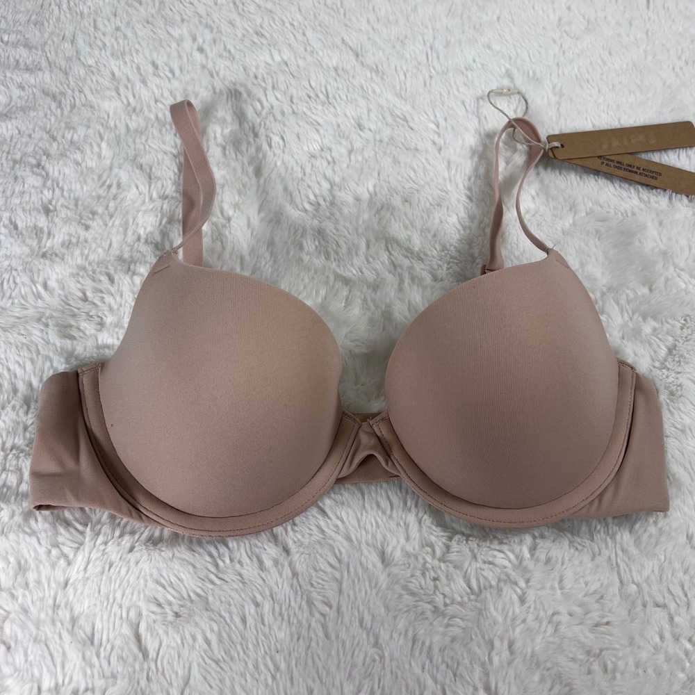 Skims Women's Fits Everybody Push Up Demi Bra Mica Tan Size‎ 32B BR-UWR-2295 NEW - Picture 1 of 10
